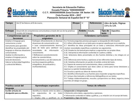 Planeaciones Del Bloque 5 Todos Los Grados Primaria Ciclo Escolar