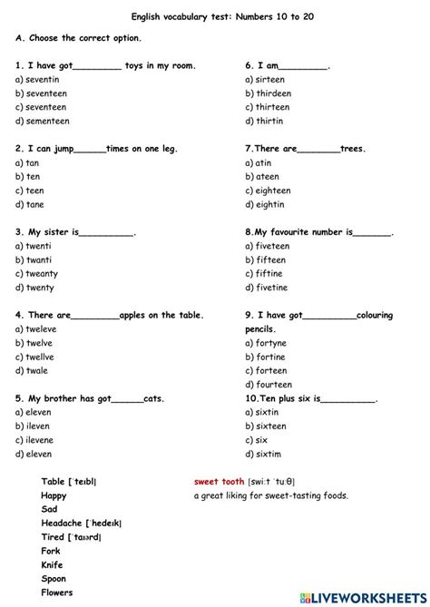 numbers  exercise   worksheets