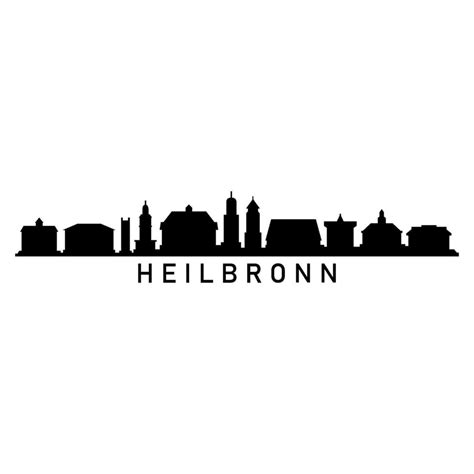 Heilbronn skyline illustrated on white background 42343221 Vector Art ...