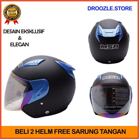 Jual Helm Sni Dewasa Msr Helmet Javelin Polos Doff Hitamdoffbiru Ukuran