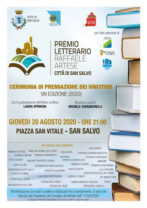 Domani la serata finale dell 8ª edizione del Premio Letterario Città di