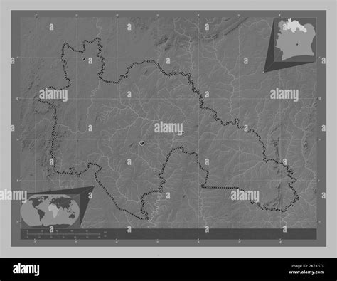 Savanes quartier de la Côte d Ivoire Carte d altitude en niveaux de