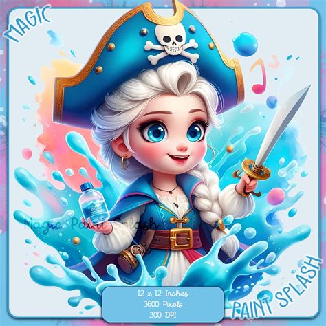 Elsa Pirate Watercolor Splash Png Image Clipart Images Graphics And