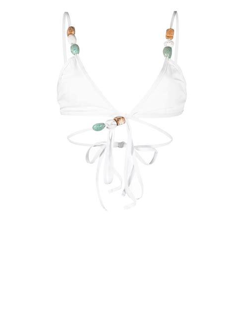 Christopher Esber Crystal Detail Triangle Bikini Top Farfetch