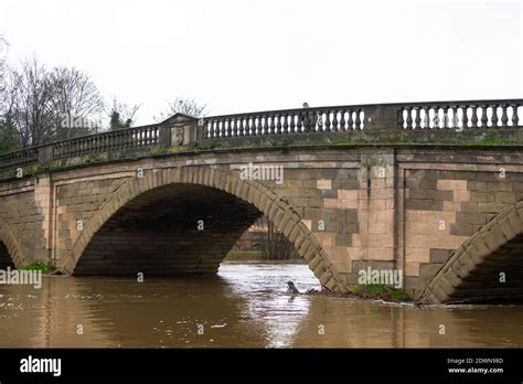 The Bridge Over The River Severn At Bewdley With Rising Water Levels