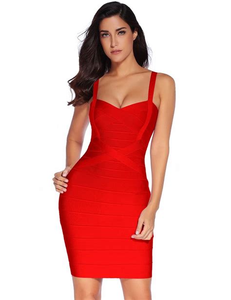 Meilun Women S Celebrity Bandage Bodycon Dress Strap Party Pencil Dress