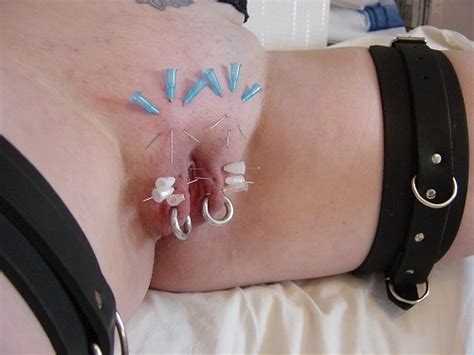 BDSM Needle Play On A Pussy With Two Rings Porn Photo Pics