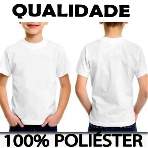 Kit 20 Camisetas infantíl 100 Poliéster Branca Sublimação no Elo7 M