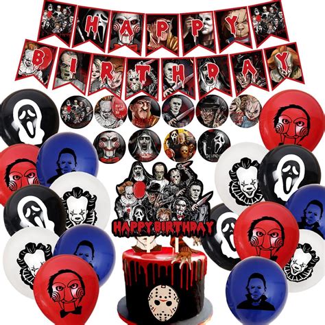 Horror Movie Birthday Decoration Horror Halloween Birthday Party Supplies Include Horror Happy