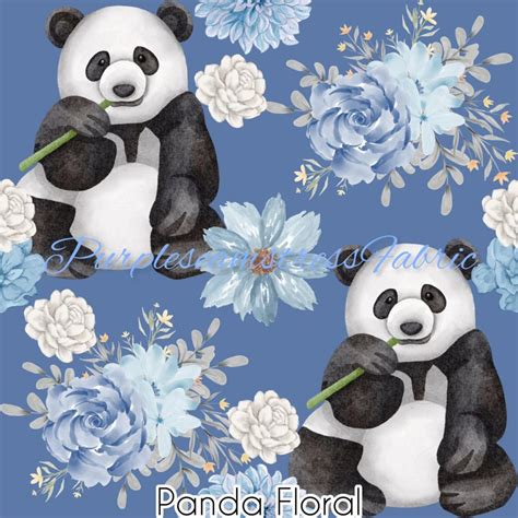 Panda Floral Purpleseamstress Fabric