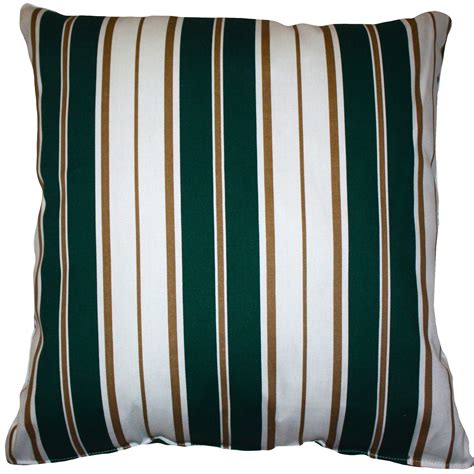 Green and White Stripe Outdoor Throw Pillow | DFOHome