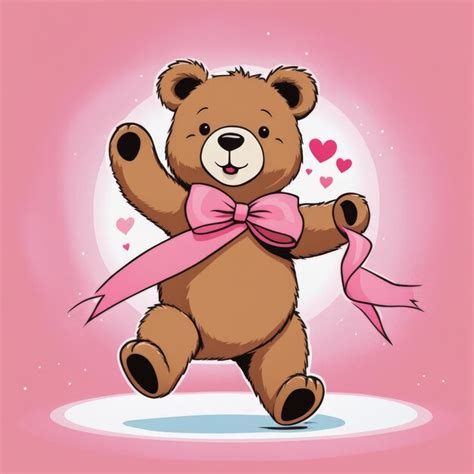 Premium Vector Cute Baby Teddy Bear With Pink Heart