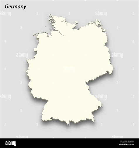 3d Isometric Map Of Germany Isolated With Shadow Paper Card Style