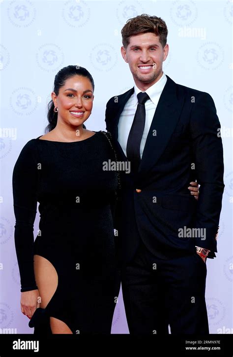 John Stones and Olivia Naylor arrive for the 2023 PFA Awards at The ...