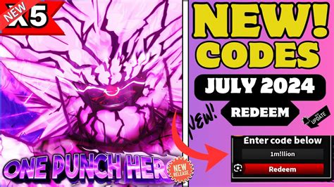 JULY CODES ONE PUNCH HERO ROBLOX CODES 2024 ONE PUNCH HERO CODES