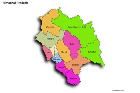 Create Custom Himachal Pradesh Map Chart With Online Free Map Maker