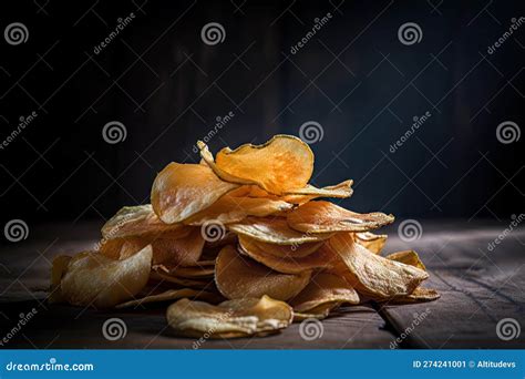 Stack Of Crispy Salty Potato Chips Stock Illustration Illustration