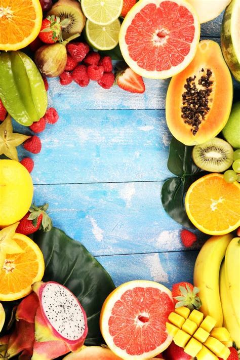 Fondo De Las Frutas Tropicales Muchas Frutas Tropicales Frescas