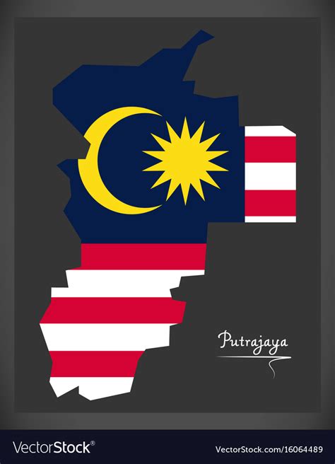 Putrajaya malaysia map with malaysian national Vector Image