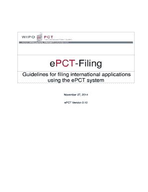 Fillable Online Wipo Epct User Guide A Guide To Using The Epct System