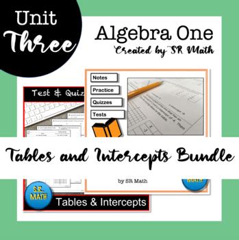 Tables And Intercepts Bundle Keystone Algebra Unit By Sr Math