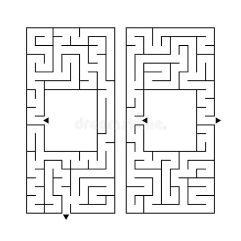 Un Ensemble De Deux Labyrinthes Rectangulaires Illustration Plate