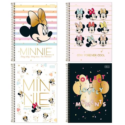 Caderno Espiral Minnie Mouse Folhas Capa Dura Tilibra