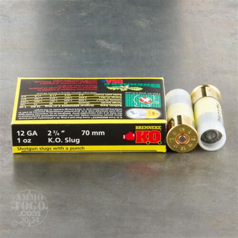 12 Gauge Ammo 250 Rounds Of 1 Oz Rifled Slug By Brenneke Slugs