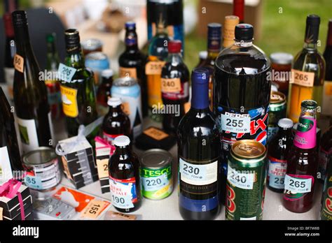 Tombola Raffle Prizes At Eastleach Turville Village Fete Stock Photo