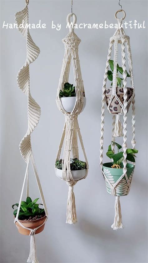 Macrame Plant Hanger Large Hanging Planter Indoor Garden Decor Double Plant Hanger Macrame