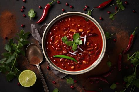 Premium Ai Image Chili Soup With Red Beans Bean Minestrone Vegetarian