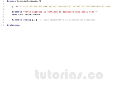 Operadores PSeint Cantidad Decimales De PI Tutorias Co