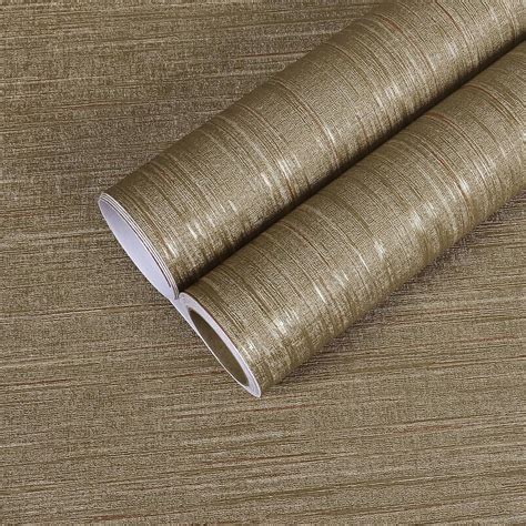 Chihut Brown Faux Grasscloth Peel And Stick Wallpaper Textured 17 7”x100” Self Adhesive Fabric