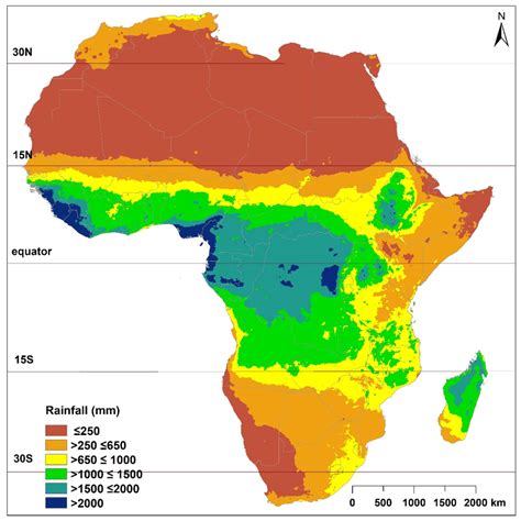 Spatial Distribution Of Annual Average Rainfall Mm Across Africa From