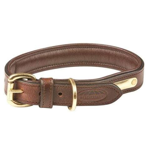 Collier pour chien en cuir rembourré Weatherbeeta brown marron L