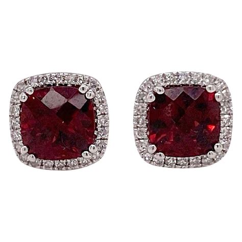 Antique Garnet Diamond Gold Earrings At 1stdibs