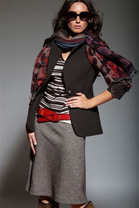 Skirt Jacket Fashion Plaid Scarf Plaid