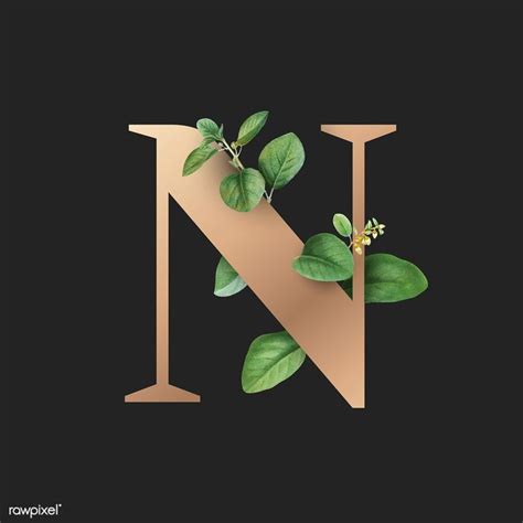 Botanical Capital Letter N Vector Premium Image By Rawpixel Aum