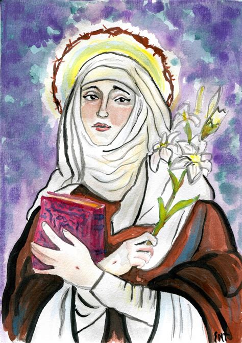 Saint Catherine of Siena Original Watercolor Print - Etsy