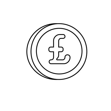 Pound coin in line style. Vector flat illustration 13462148 Vector Art ...