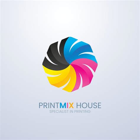 gradient printing house logo template design 14304639 Vector Art at ...