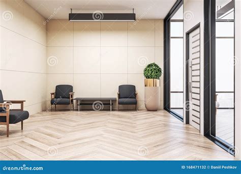 Modern Waiting Room with Chairs Stock Illustration - Illustration of ...