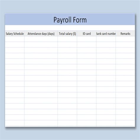 Excel Payroll Template