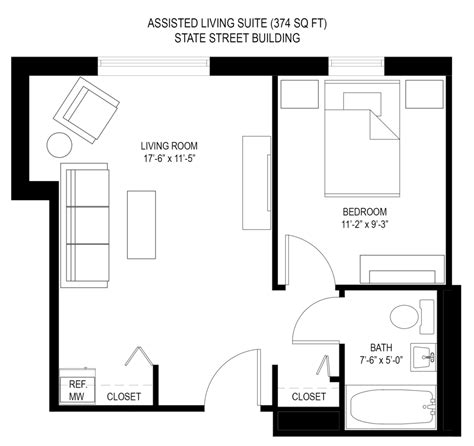 Assisted Living Floor Plans * | 75 State Street