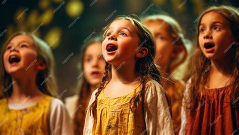 Premium Photo | Group Of School Children Singing In Choir Together or ...