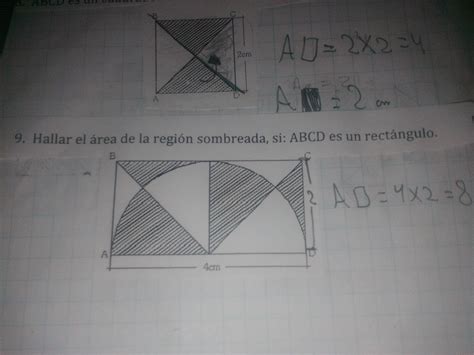 Hallar el área de la región sombreada si abcd es un rectángulo porfa es