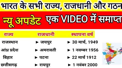 भारत मे कुल कितने राज्य है 2024 लिस्ट Rajya Aur Rajdhani State And