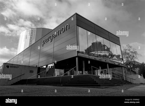 Berlin, Germany - 120 DEC 2021: The modern building of Pergamon Museum Panorama where a 360 ...