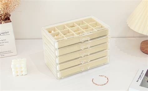 Kamier Acrylic Jewelry Organizer Layers Clear Acrylic Jewelry Box For