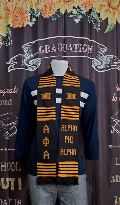 Graduation Kente Alpha Phi Alpha Black Graduation Kente Stoles
